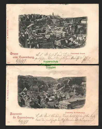 140182 2 AK Luxemburg Unterstadt Grund 1897