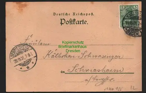 140155 AK Schützenhaus Karlsruhe Restaurant Litho 1901 Linkenheimer Allee