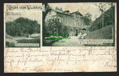 140283 AK Wachberg bei Wachwitz Hotel Restaurant um 1900