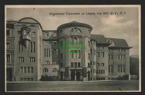 140260 AK Leipzig 1925 Allgemeiner Turnverein Turnhalle Leplaystraße Autogramme