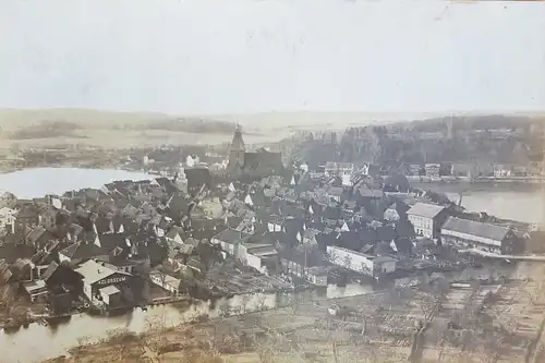 140080 2 AK Eutin Fotokarte Luftbild mit Kirche und Kolosseum