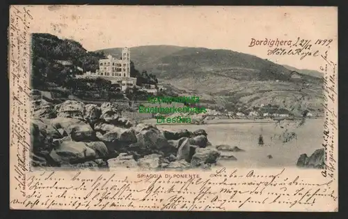 140169 AK Bordighera Spiaggia di Ponente 1899 Ligurien Italienische Riviera