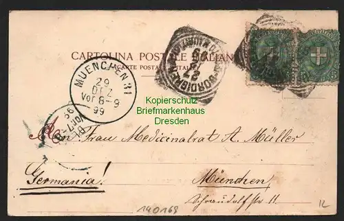 140169 AK Bordighera Spiaggia di Ponente 1899 Ligurien Italienische Riviera
