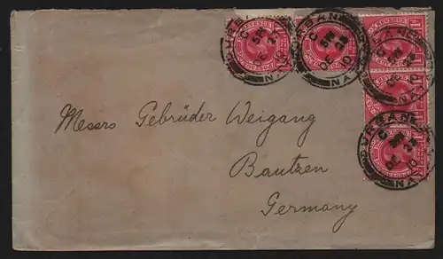 B13110 Brief Durban Natal South Afrika Südafrika 1910 nach Bautzen Banking Corpo