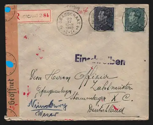 B13042 Brief Belgien Zensur OKW Deutsches Reich Stalag Gefangenenlager X C 1942