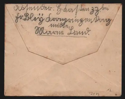 B13024 Brief Deutsches Reich Marne Holstein Land Mittel Kronprinzenkoog Landpost