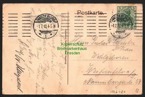 146180 AK Magdeburg Partie am Brücktor 1910 Straßenbahnen