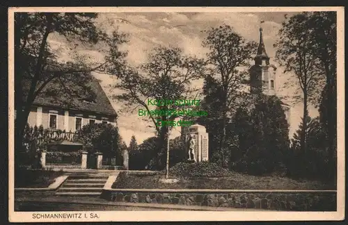 143376 AK Schmannewitz Gast- und Pensionshaus zur Post Max Schmidt 1935 Kirche