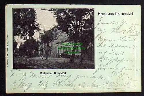 123487 AK Berlin Mariendorf Restaurant Blocksdorf 1902