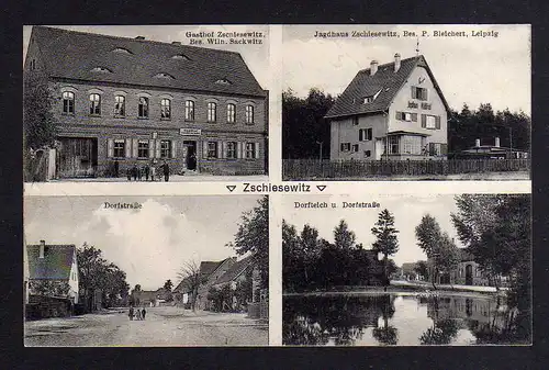 102249 AK Zschiesewitz bei Gräfenhainichen 1916 Gasthof Sackwitz Jagdhaus Bleich