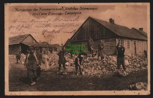 150900 AK Ostpreussen Hilfe 1916 Wittenberg Bz Halle Eisenbahn Compagnie Trümmer