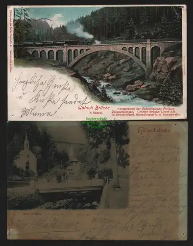 150832 2 AK Höllentalbahn Beim Sternen 1899 Gutach Brücke 1900