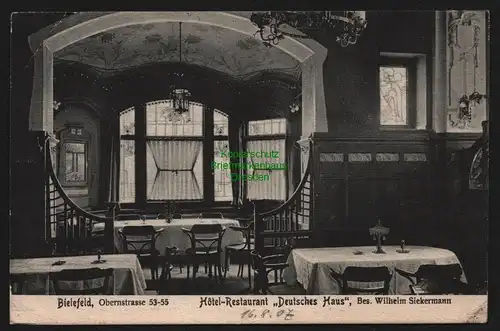 148350 AK Bielefeld 1907 Hotel Restaurant Deutsches Haus Obernstrasse 53