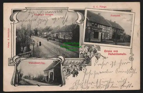 148401 AK Hohenhameln 1908 Klauener Straße Postamt Wilhelmshöhe