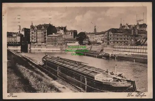 150725 AK Posen Der Hafen 1915 Feldpost Zensur Lörrach XIV. Armeekorps