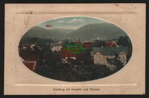 150765 AK Ilsenburg mit Ilsestein und Brocken 1922