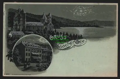 150755 AK Laacher See Vulkaneifel bei Abtei Maria Laach Glees 1902 nach Paris