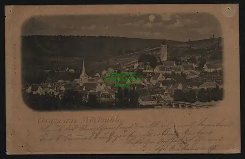 148279 AK Möckmühl 1898 Mondscheinkarte Panorama