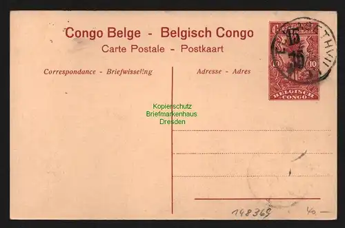 148369 AK Congo Belge Belgisch Kongo Kisantu Elisabethville doppelter Aufdruck 1