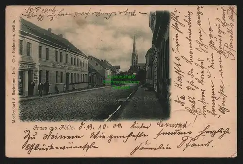 148345 AK Pölitz Police Pommern 1900 Materialwaren Geschäft