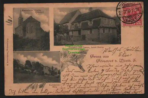 150711 AK Görsdorf bei Wörth a. S. 1899 Kirche Gasthaus zum Lamm Anton Duwig