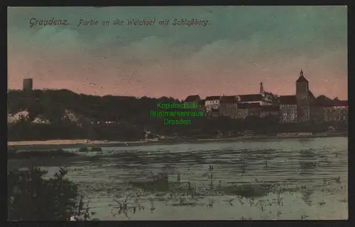 150778 AK Graudenz Grudziadz Partie an der Weichsel Feldpost 1915 Westpreußen