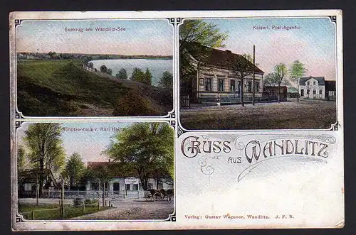 79407 AK Wandlitz Mark 1910 Post Agentur Seekrug Schützenhaus Gaststätte