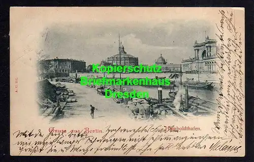 119307 AK Berlin 1899 Humboldthafen Schiffe Gasspeicher ???