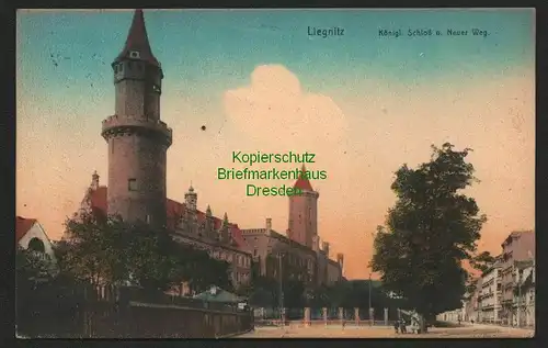 143969 AK Liegnitz 1928 Königl. Schloß und Neuer Weg