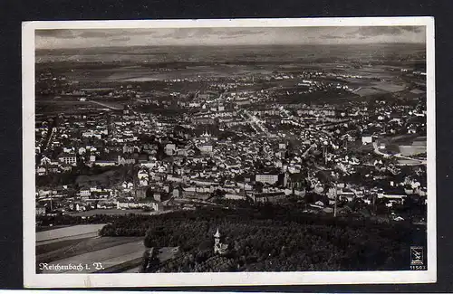104942 AK Reichenbach V. Fotokarte Luftbild Fliegeraufnahme 1943