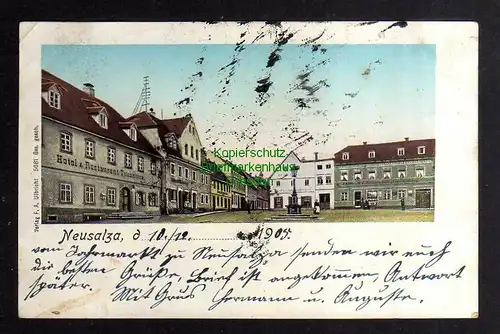 132579 AK Neusalza 1905 Markt Hotel Restaurant Tuchatsch