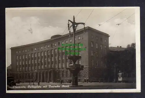 132618 AK Chemnitz Falkeplatz mit Deutsche Bank Fotokarte 1937