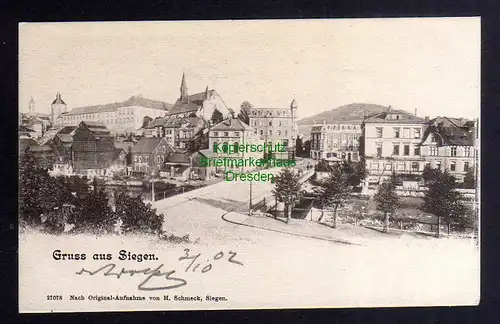 128651 AK Siegen 1902 Straße Brücke Schloss