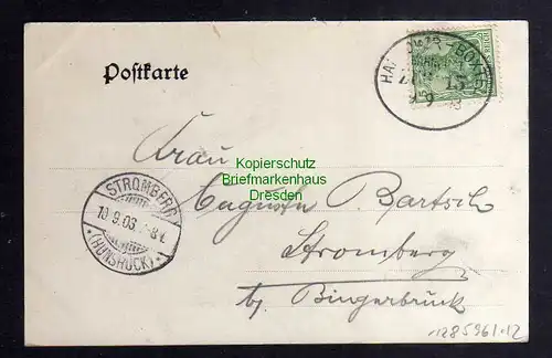 128596 AK Wesel 1903 Kaiserplatz und Augustastrasse