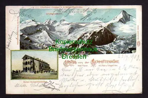 116963 AK Großglockner Hotel Schmittenhöhe 1903