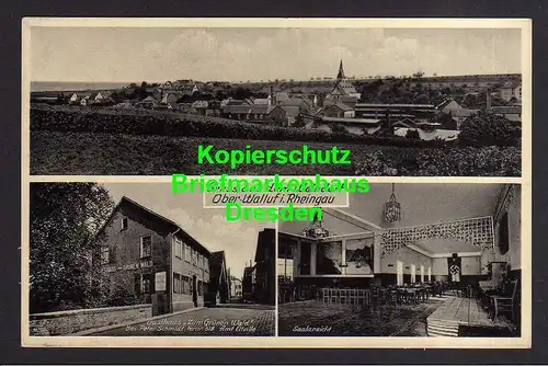 116876 AK Oberwalluf i. Rheingau Weindorf Panorama um 1935 Gasthaus zum Grünen W
