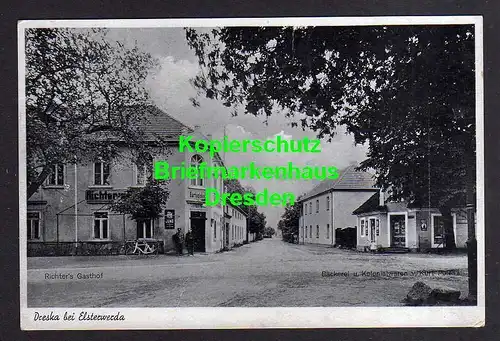 116824 AK Dreska bei Elsterwerda Richters Gasthof 1941 Bäckerei u. Kolonialwaren