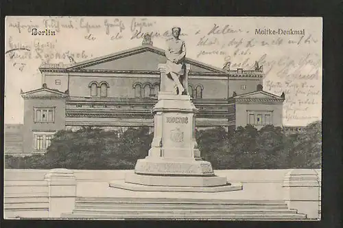 22833 AK Berlin Moltke Denkmal 1905 schön, gelaufen