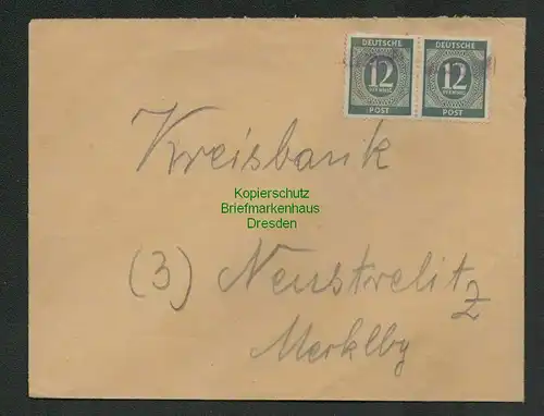 B6851 Brief "Oertz" ...enhof Alliierte Besetzung Notstempel um 1945 Neustrelitz
