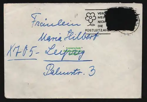 B12604 DDR - BRD Postkrieg um 1965 Brief Neustadt Holstein Marke geschwärzt