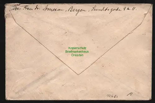 B12681 Brief Norwegen Norg 1914 nach Magdeburg Vignette Jegvil Vaerge Midland