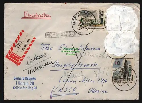 B12605 Brief Berlin UdSSR Westberlin Postkrieg Sowjetunion 1965 Dnepropetrovsk