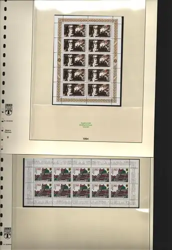 B12597 Deutschland BRD Zehnerbögen ** postfrisch 1994 auf Lindner Vordruck Nr.