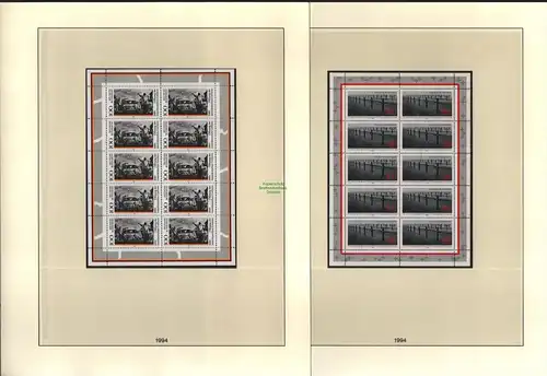 B12597 Deutschland BRD Zehnerbögen ** postfrisch 1994 auf Lindner Vordruck Nr.