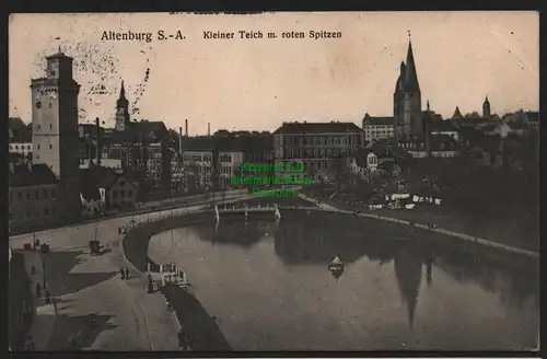 149472 AK Altenburg S.-A. Kleiner Teich mit roten Spitzen um 1910