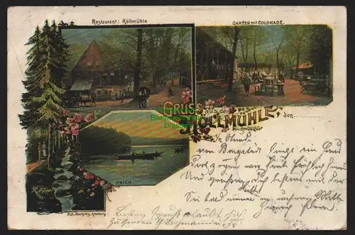 149441 AK Litho Restaurant Höllmühle 1903