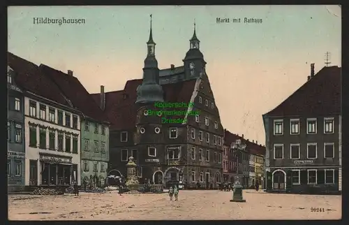 149437 AK Hildburghausen Markt mit Rathaus 1907