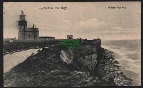 149379 AK Hunstanton Norfolk 1904 Lighthose and Cliff