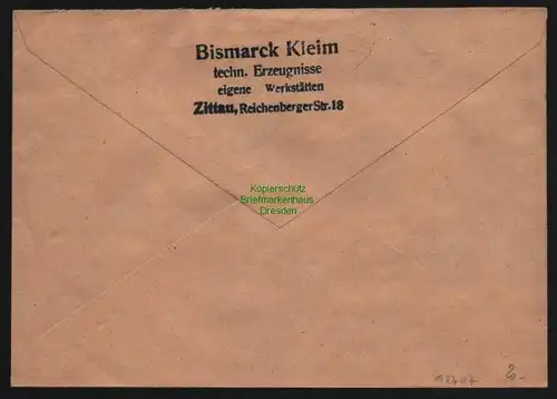 B12707 SBZ Währungsreform 1948 Zehnfach Frankatur 8x 953 Zittau 15.6.48