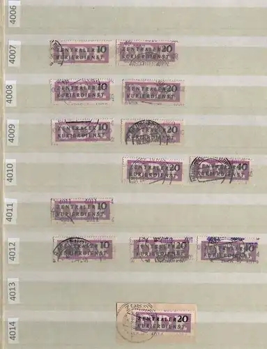 B13604 DDR ZKD Sammlung ex 10 - 15 gestempelt Bezirk 4000 Potsdam - 1414 Zossen